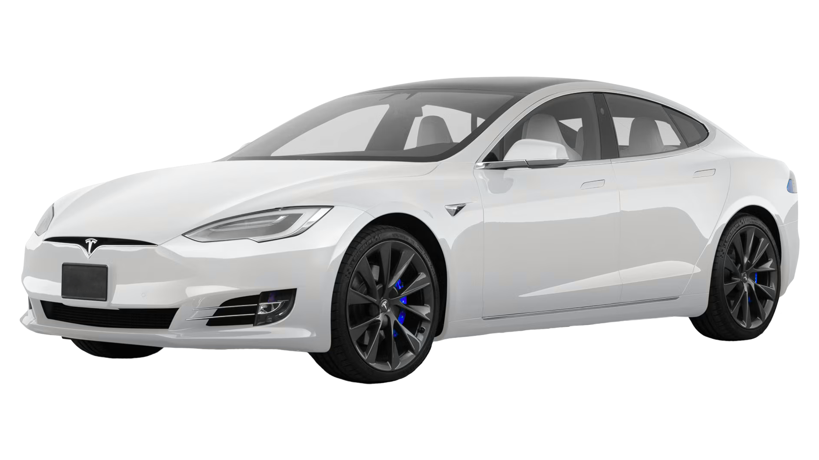 White Tesla used to preview ceramic window tint shades